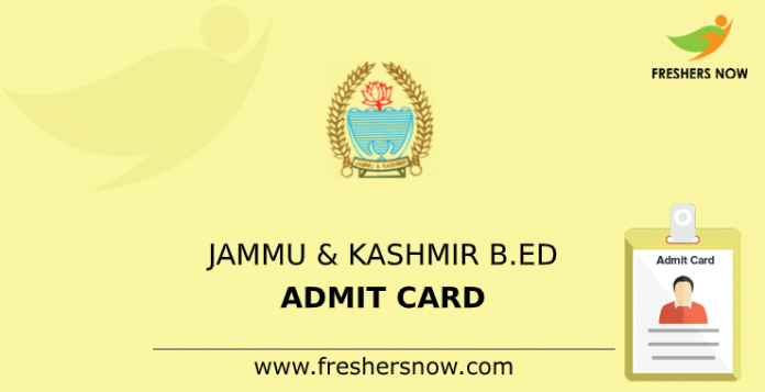 Jammu And Kashmir B.Ed Admit Card 2020 | Exam Date (Postponed)