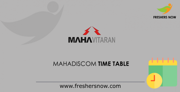 MAHADISCOM Time Table