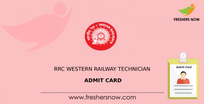 RRC Western Railway Technician Admit Card