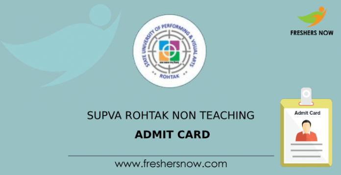 SUPVA Rohtak Non Teaching admit Card
