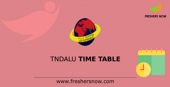 TNDALU Time Table