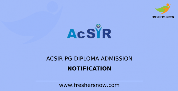 ACSIR PG Diploma Admission Notification