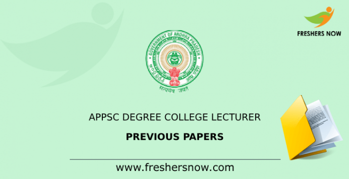 APPSC Degree College Lecturer Previous Papers