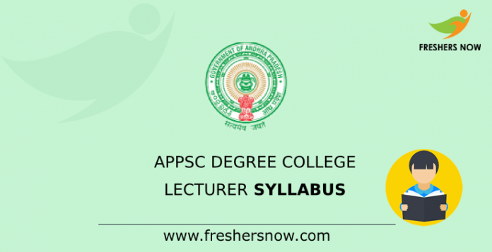 APPSC Degree College Lecturer Syllabus