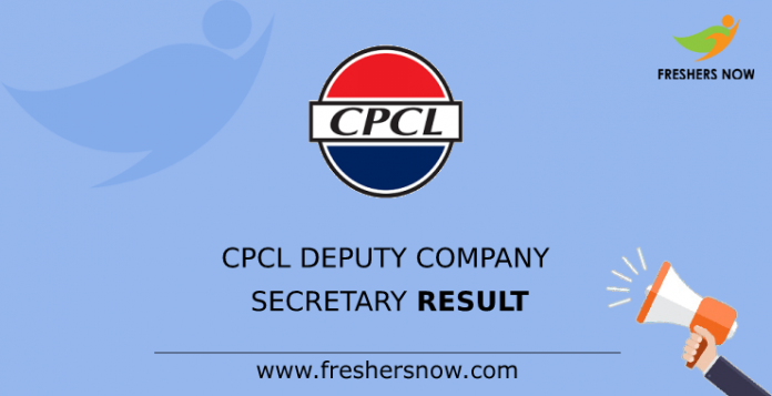 CPCL Deputy Company Secretary Result