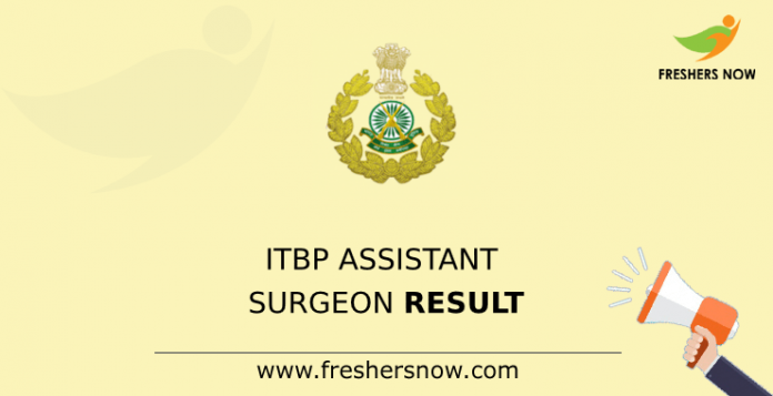 ITBP Assistant Surgeon Result