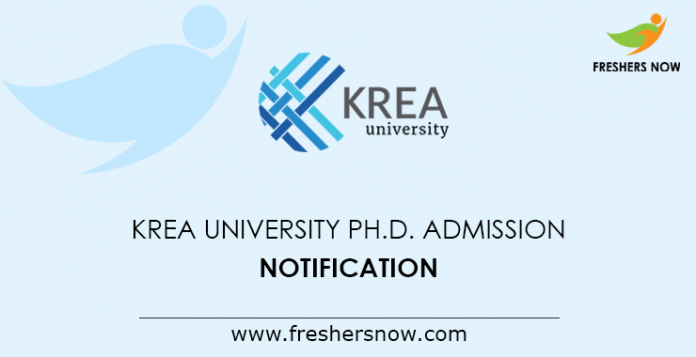 KREA University Ph D Admission Notification