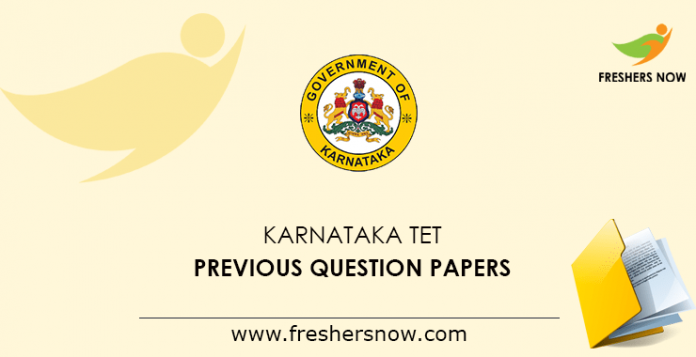 Karnataka TET Previous Question Papers