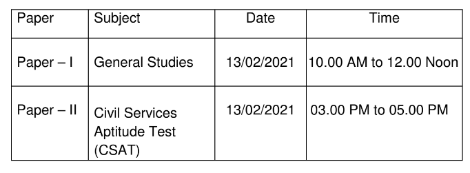 PPSC Civil Services Prelims Exam Date