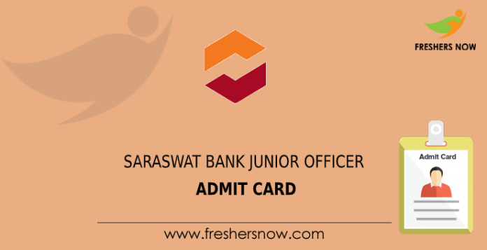 SARASWAT BANK JUNIOR OFFICER ADMIT CARD