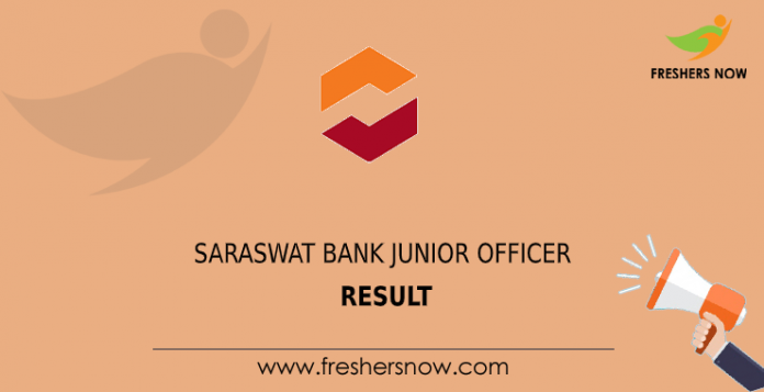 Saraswat Bank Junior Officer Result