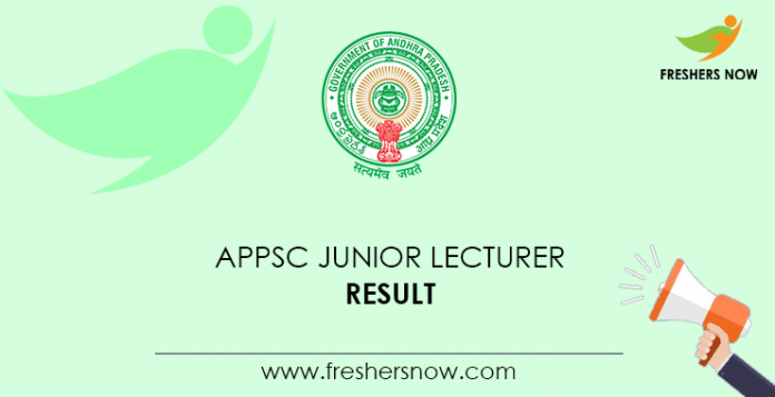 APPSC Junior Lecturer Result