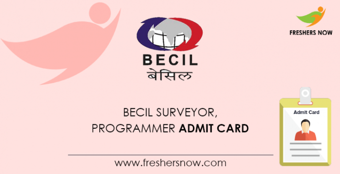 BECIL Surveyor, Programmer Admit Card