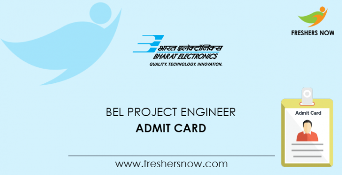 BEL Project Engineer Admit Card
