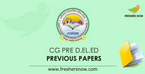 CG Pre D.El.Ed Previous Question Papers PDF Download