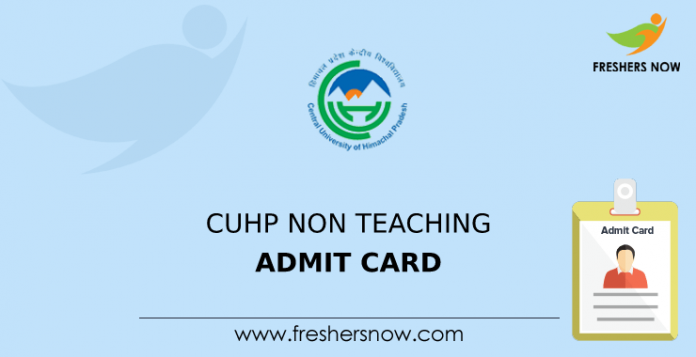 CUHP Non Teaching Admit Card