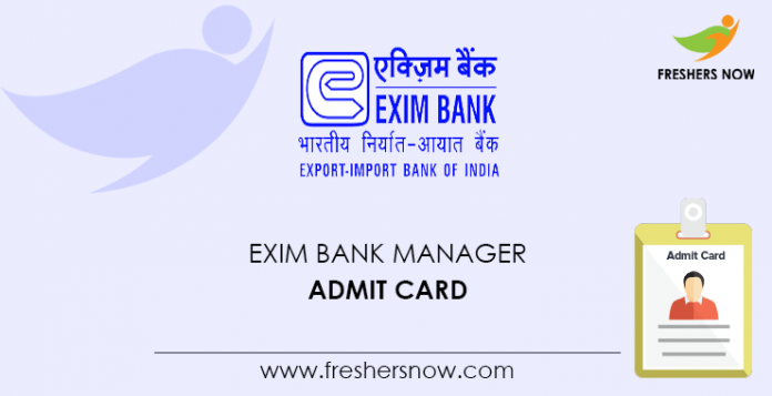 EXIM Bank Manager Admit Card