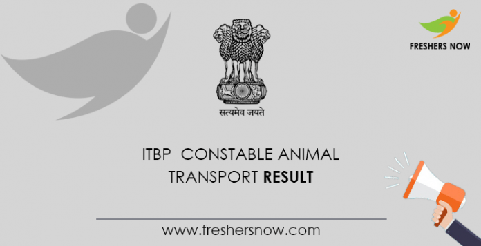 ITBP Constable Animal Transport Result