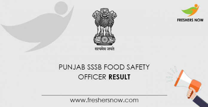 Punjab SSSB Food Safety Officer Result