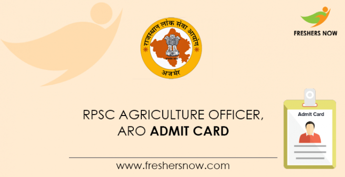 RPSC Agriculture Officer, ARO Admit Card