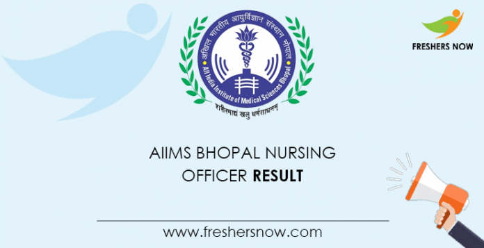 AIIMS Bhopal Nursing Officer Result