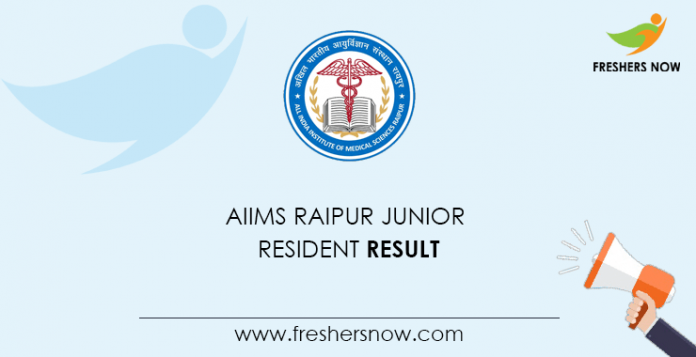 AIIMS Raipur Junior Resident Result