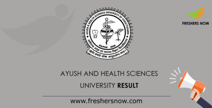 Ayush and Health Sciences University Result