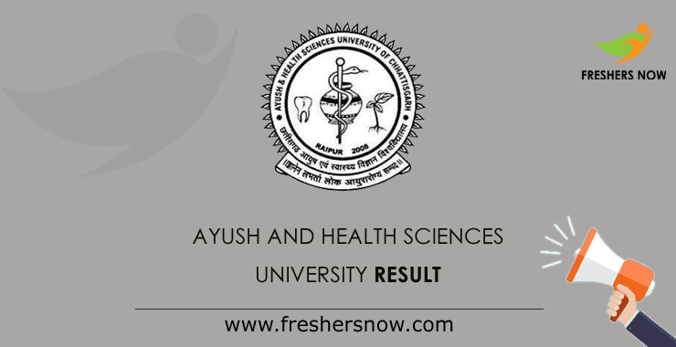 Ayush and Health Sciences University Result 2023 Out UG PG