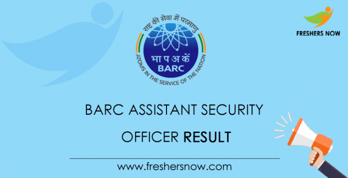 BARC Assistant Security Officer Result