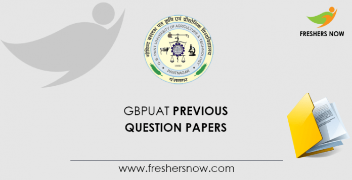 GBPUAT Previous Question Papers