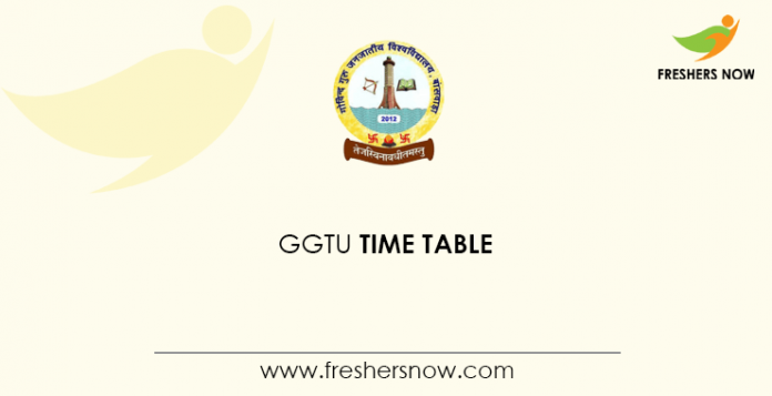 GGTU Banswara Time Table