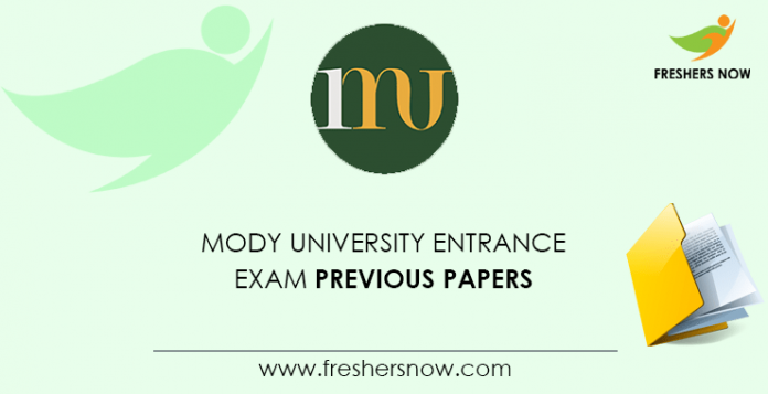 Mody University Entrance Exam Previous Question Papers
