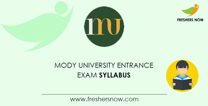 Mody University Entrance Exam Syllabus