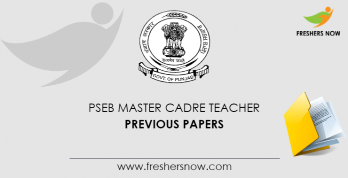 PSEB Master Cadre Teacher Previous Question Papers