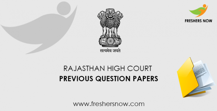 Rajasthan High Court Clerk Previous Question Papers