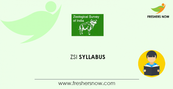 ZSI Senior Zoological Assistant Syllabus 2020