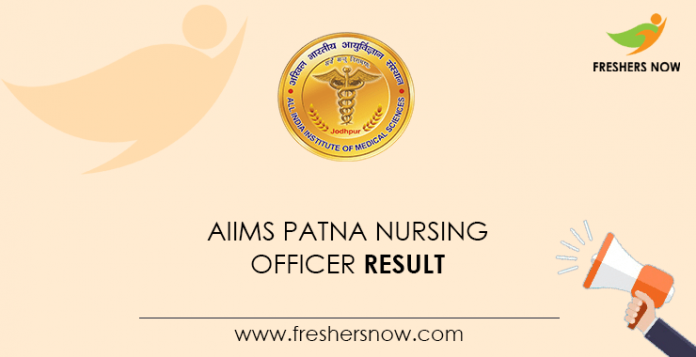 AIIMS Patna Nursing Officer Result