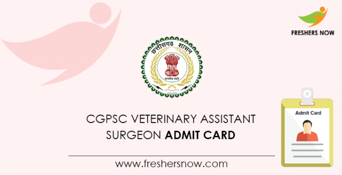 CGPSC Veterinary Assistant Surgeon Admit Card