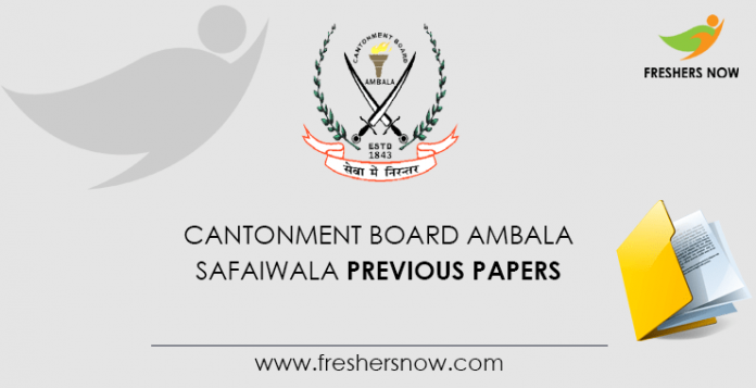 Cantonment Board Ambala Safaiwala Previous Question Papers
