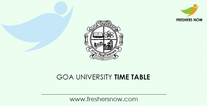 Goa University Time Table