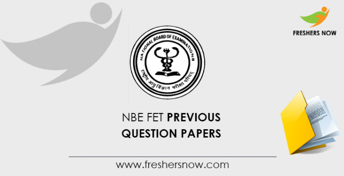 NBE FET Previous Question Papers