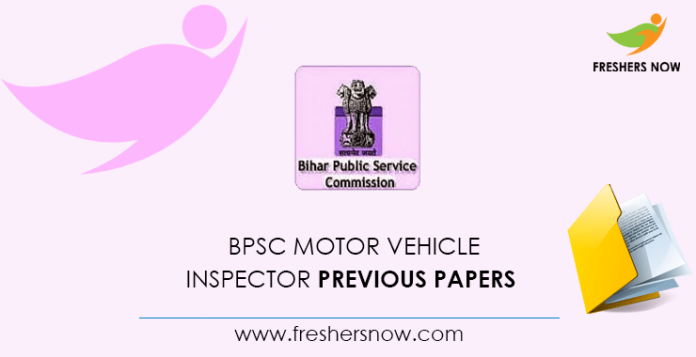 BPSC Motor Vehicle Inspector Previous Papers
