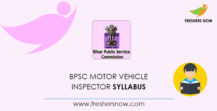 BPSC Motor Vehicle Inspector Syllabus 2020