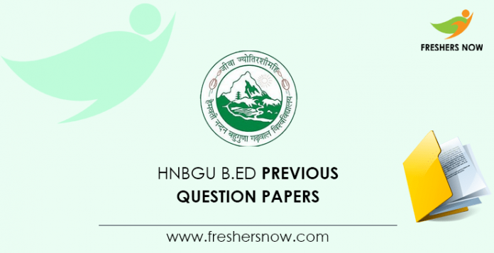 HNBGU B.Ed Previous Question Papers
