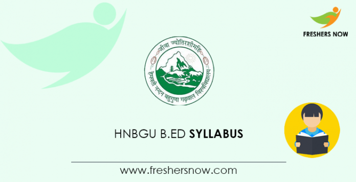 HNBGU B.Ed Syllabus