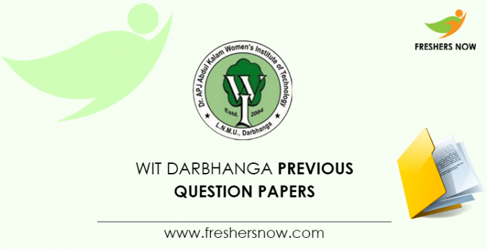 WIT Darbhanga CAT Previous Question Papers