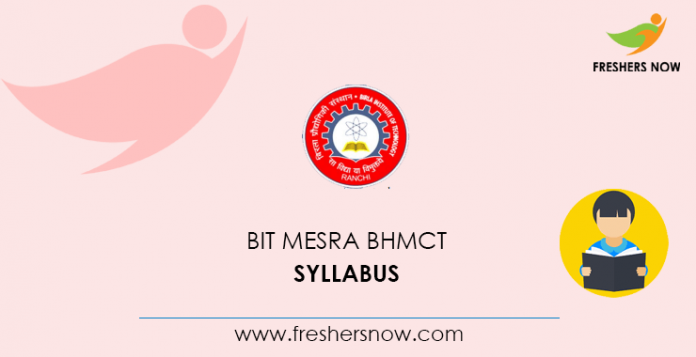 BIT Mesra BHMCT Syllabus