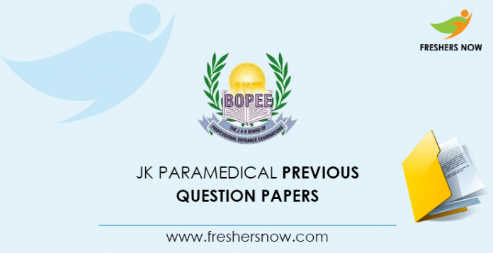 JK Paramedical Previous Question Papers