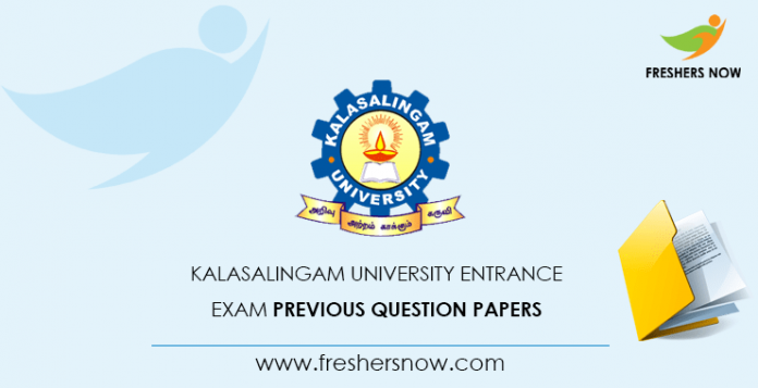 Kalasalingam University Entrance Exam Previous Question Papers