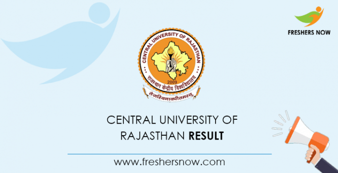 Central University Of Rajasthan Result